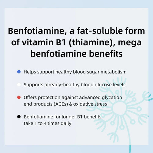 Benfotiamine 600mg Plus 20mg Vitamin B1 | 120 Veggie Capsules | Made in USA | 3rd Party Tested | Fat Soluble Vitamin B1 Thiamine Supplement | Non-GMO | Gluten Free