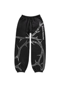 THORN RHINESTONE SWEATPANTS BLACK